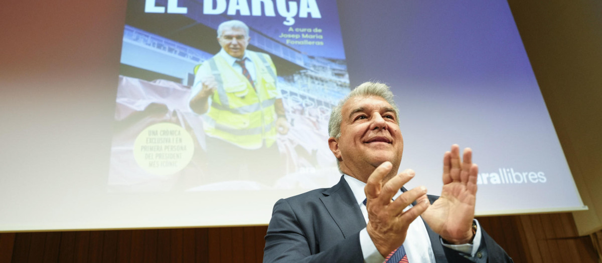 Joan Laporta, durante la presentación de su libro