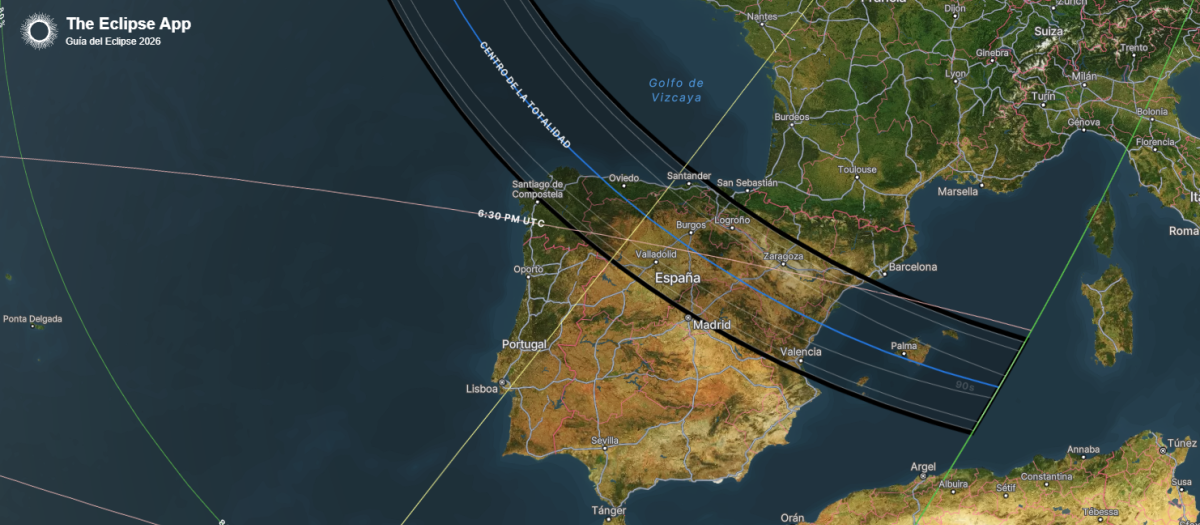 Web interactiva del eclipse que oscurecerá España en agosto de este año