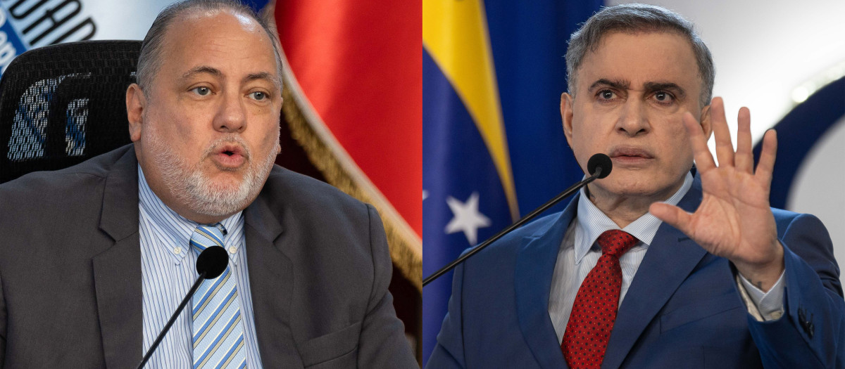 El exfiscal general de Venezuela, Tarek William Saab, y el exdefensor del Pueblo, Alfredo Ruiz