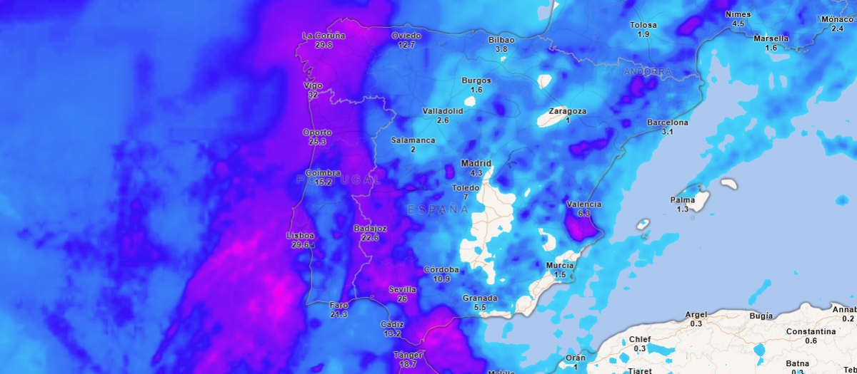 Precipitación acumulada hasta el próximo miércoles