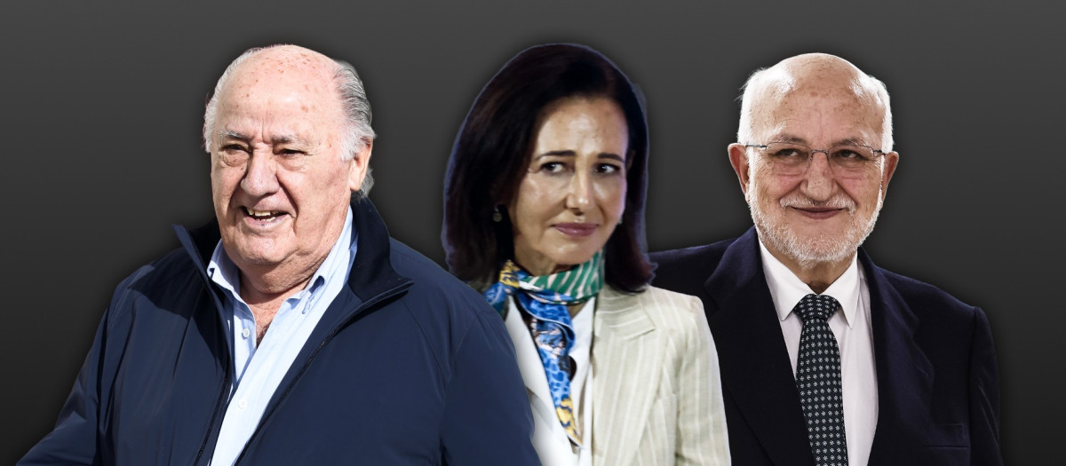 Amancio Ortega, Ana Botín y Juan Roig, criticados por la izquierda.