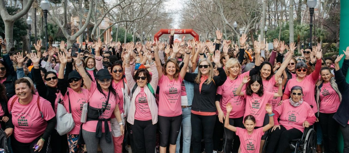 Imagen tomada este domingo de la alcaldesa de Castellón, Begoña Carrasco, durante la Cursa de les dones