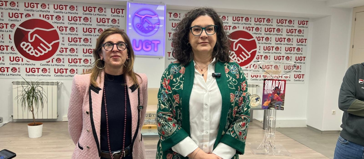 La vicesecretaria general de UGT, Lola Navarro, y la secretaria general de UGT en C-LM, Lola Alcónez
