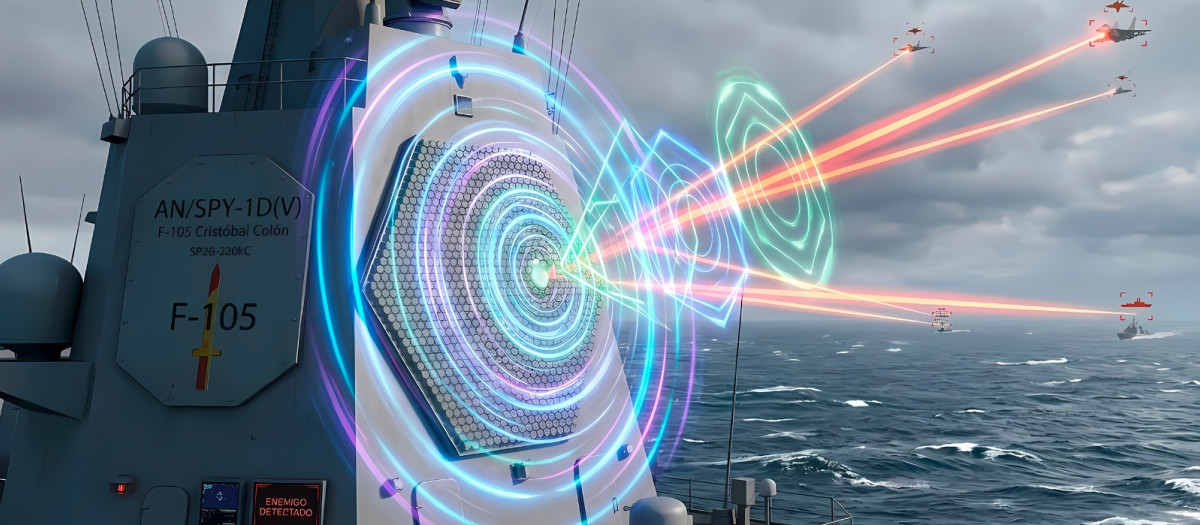 La fragata Cristóbal Colón F-105 dispone de un radar multi-modo/función AN/SPY-1D (V)