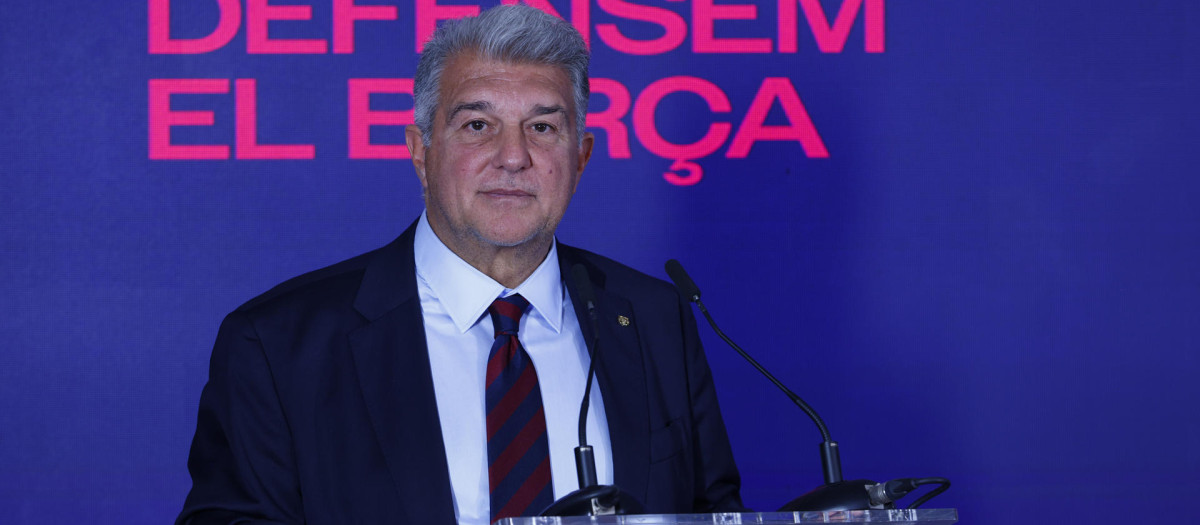 Joan Laporta durante la presentación oficial de su candidatura a la presidencia del FC Barcelona