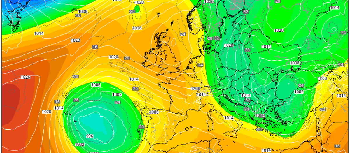 Mapa del modelo europeo ECMWF previsto para el jueves 19 de marzo.