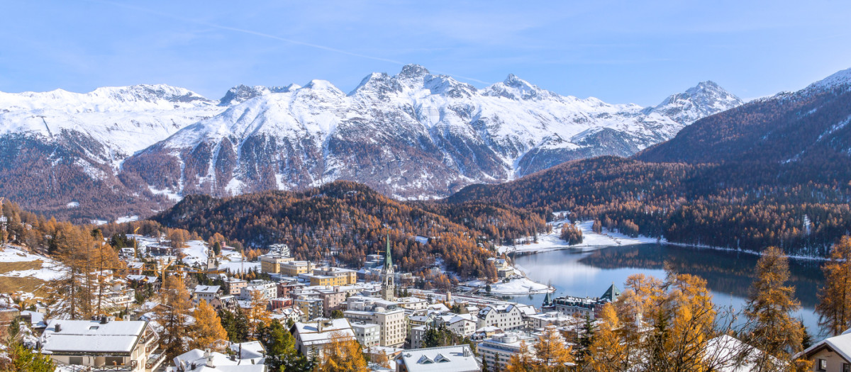 Vista panorámica de la localidad de St. Moritz, en Suiza
