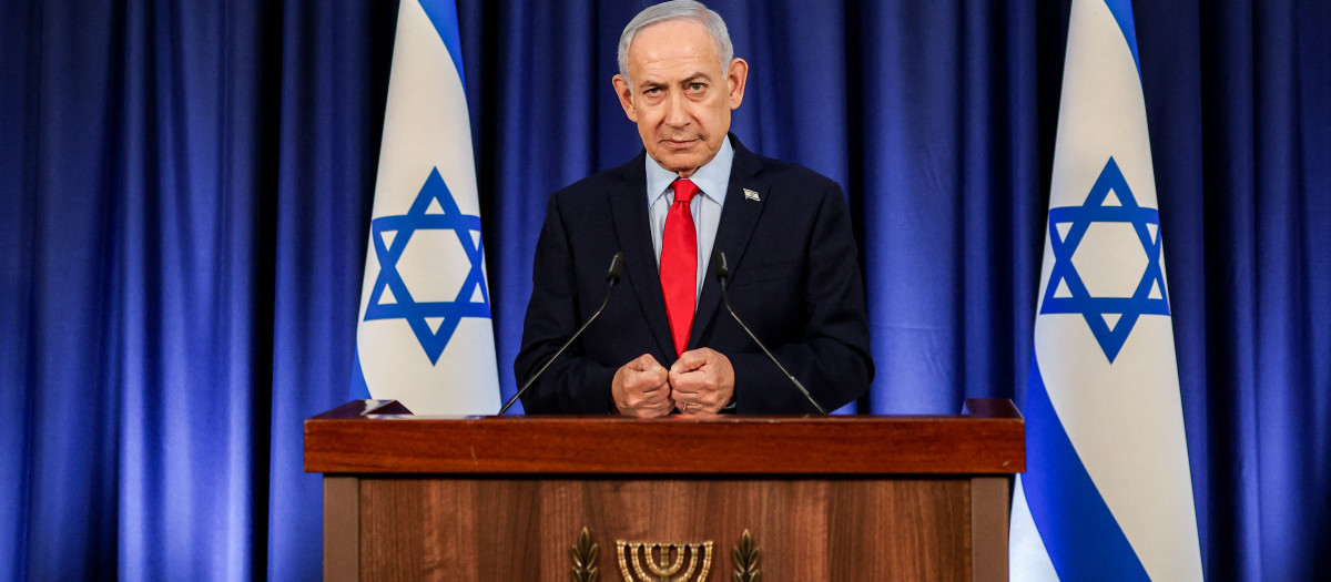 Benjamín Netanyahu, primer ministro de Israel, en rueda de prensa