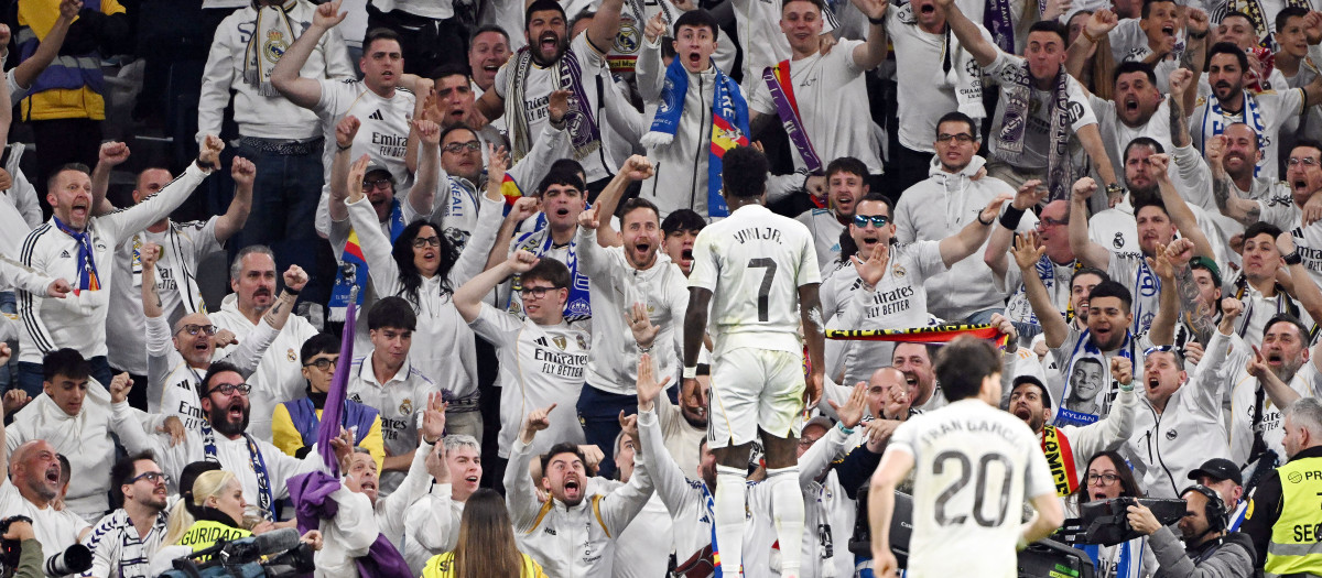 Vinicius Jr. celebra el gol de la victoria ante el Atlético de Madrid