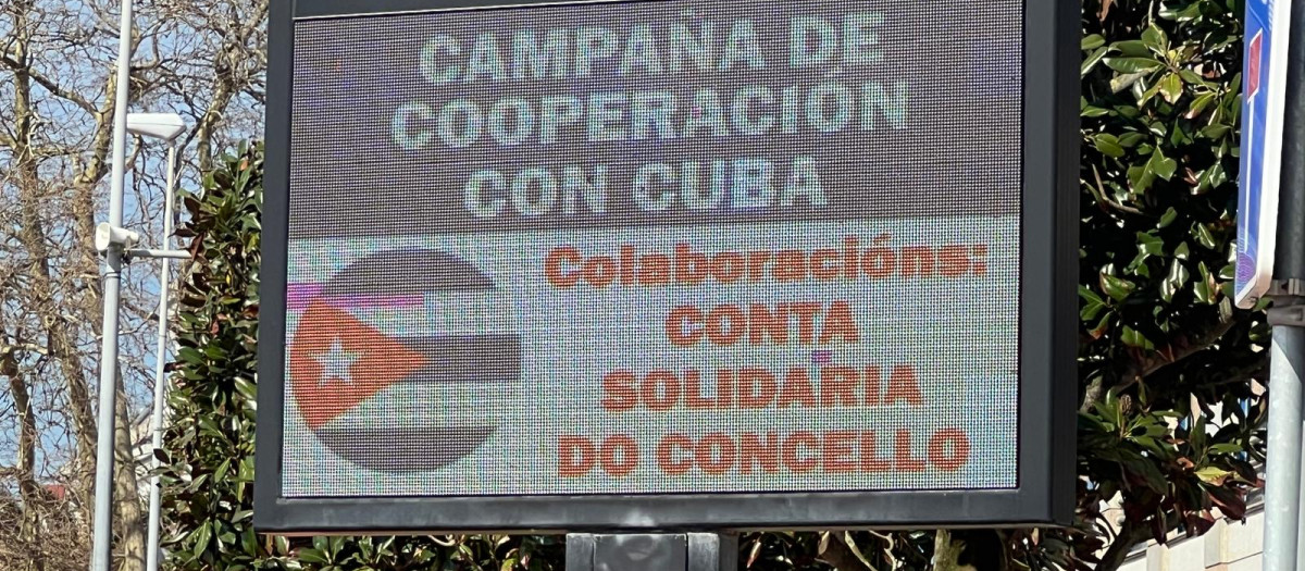 El cartel colocado en Oleiros