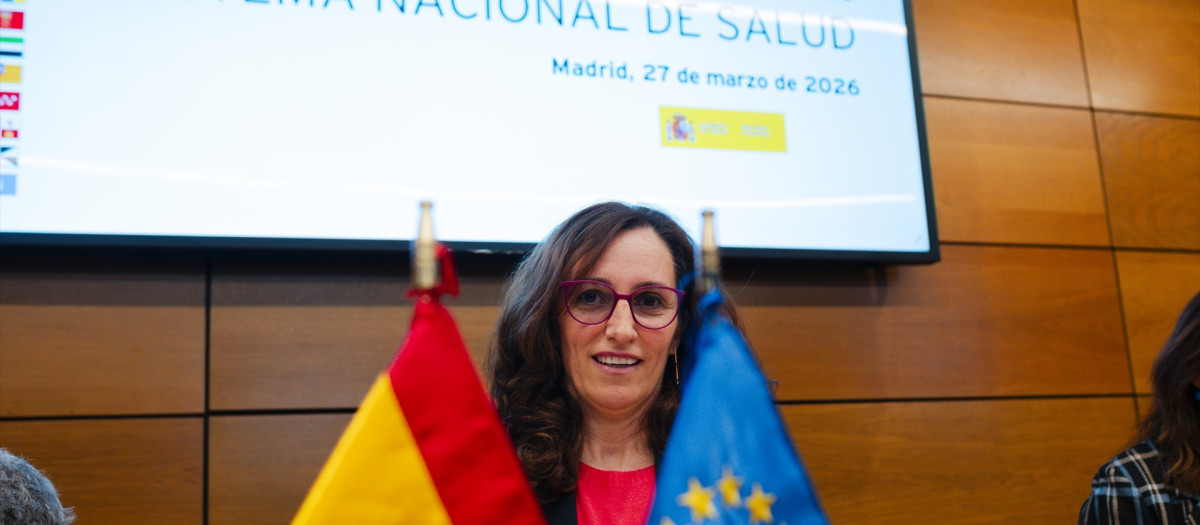 La ministra de Sanidad, Mónica García, durante el pleno del Consejo Interterritorial del Sistema Nacional de Salud