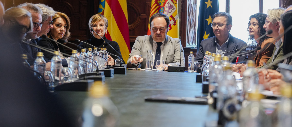 Imagen de la reunión celebrada este lunes en la Generalitat