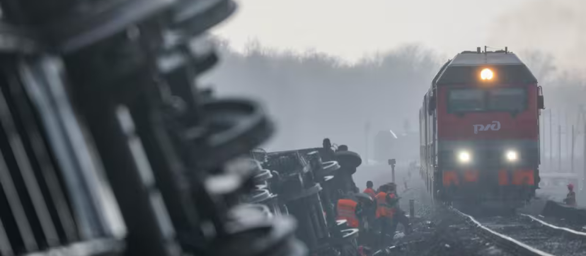 Tren ruso descarrilado en la región rusa de Ulianovsk, en el suroeste del país