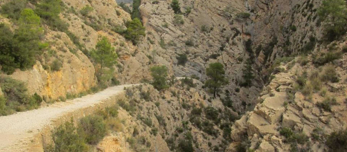 Un sendero de la Vía Verde de Maigmó, Alicante