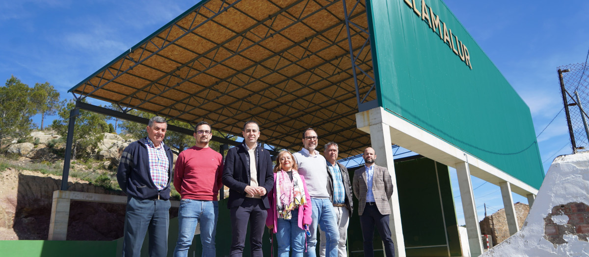 Visita de la Diputación de Castellón a las obras del frontón de Villamalur