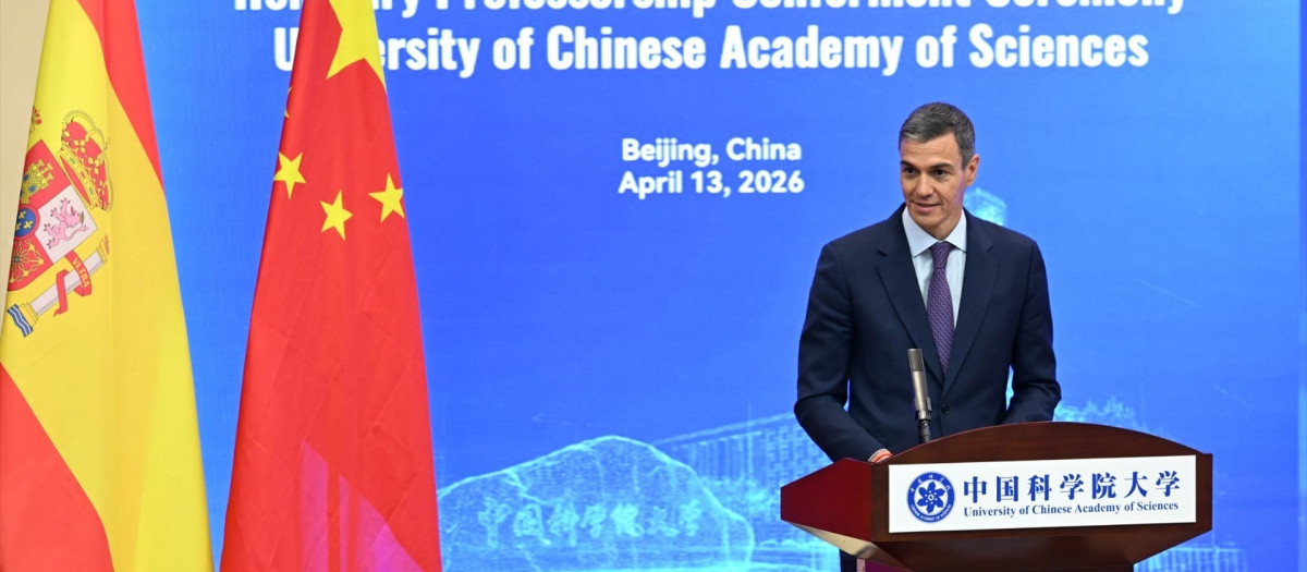 El presidente del Gobierno, Pedro Sánchez, en China