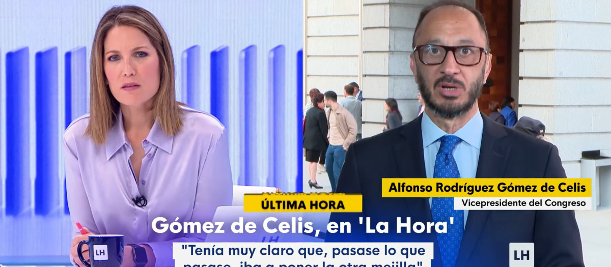 Silvia Intxaurrondo y el vicepresidente primero del Congreso