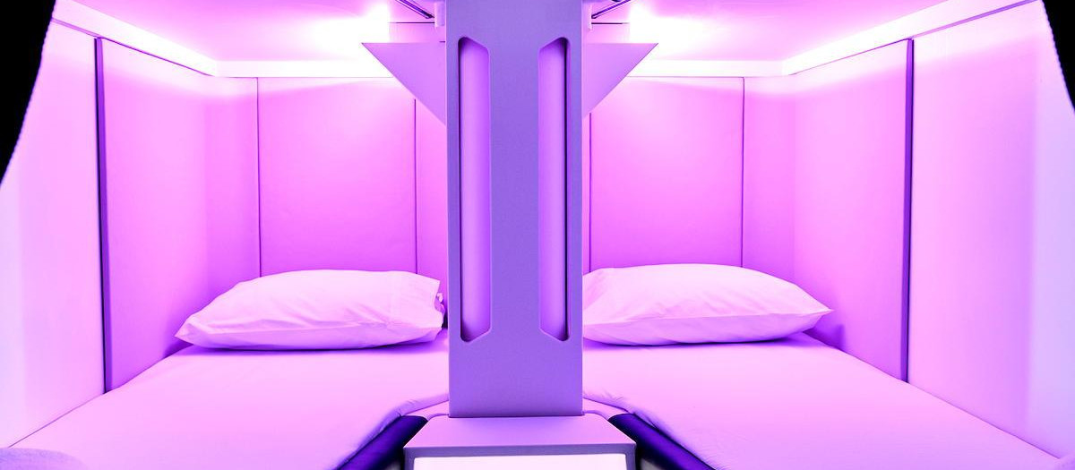 Literas de Air New Zealand en clase Turista