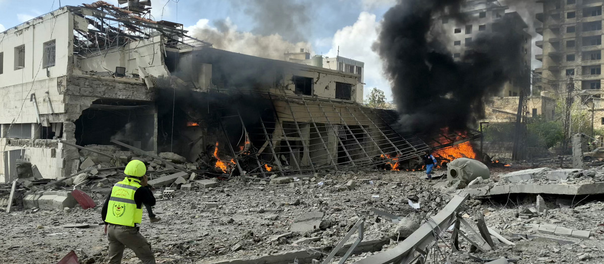 La ciudad libanesa de Nabatieh, al sur del país, tras un ataque israelí