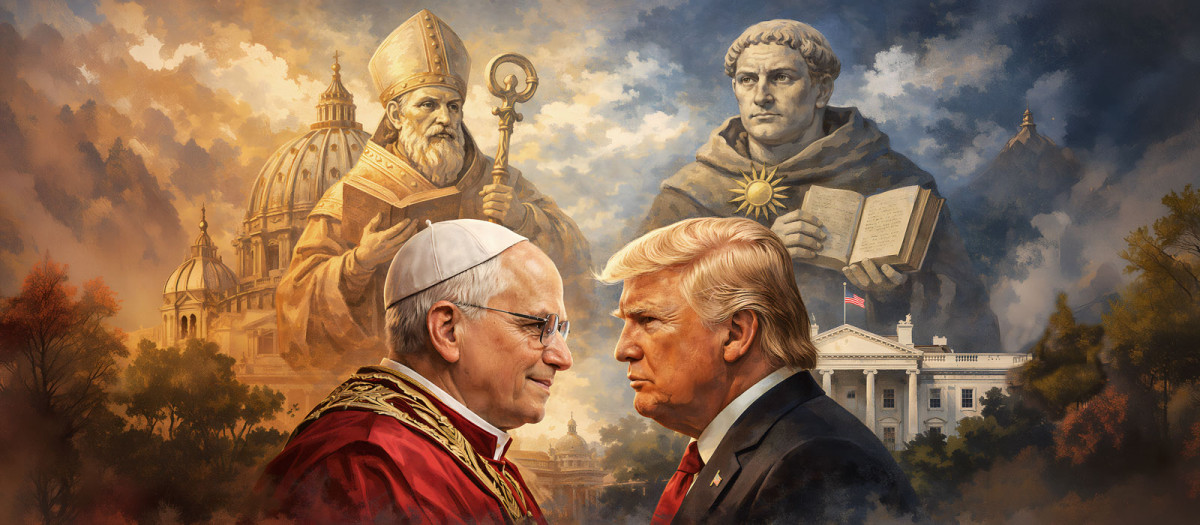 Papa León XIV, Donald Trump, Santo Tomás y San Agustín