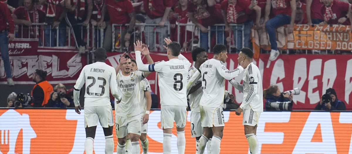 (Foto de ARCHIVO)
Kylian Mbappe of Real Madrid CF celebrates a goal during the UEFA Champions League 2025/26 Quarter-Final Second Leg match between FC Bayern München and Real Madrid CF at Allianz Arena on April 15, 2026 in Munich, Germany.

Dennis Agyeman / AFP7 / Europa Press
15/4/2026 ONLY FOR USE IN SPAIN