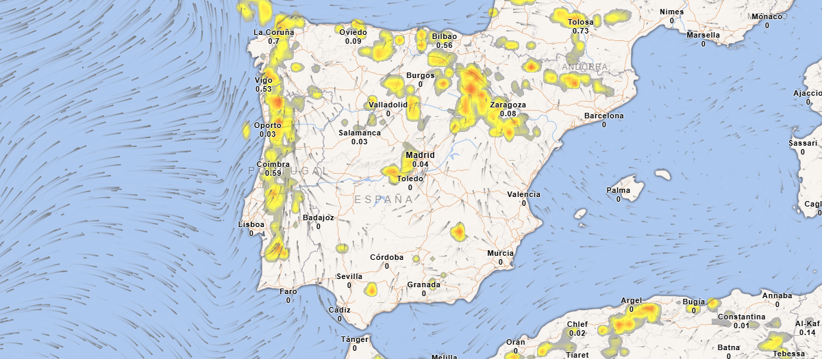 Actividad tormentosa esta tarde en España