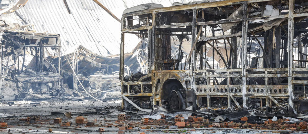 Incendio en las cocheras municipales de Burgos