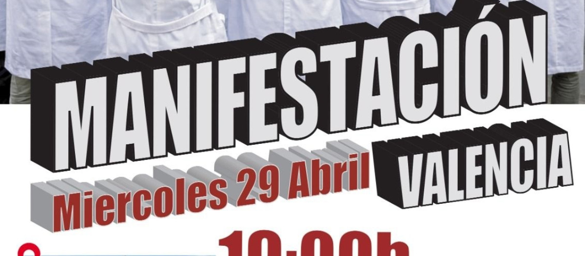 Detalle del cartel con las protestas de los médicos valencianos