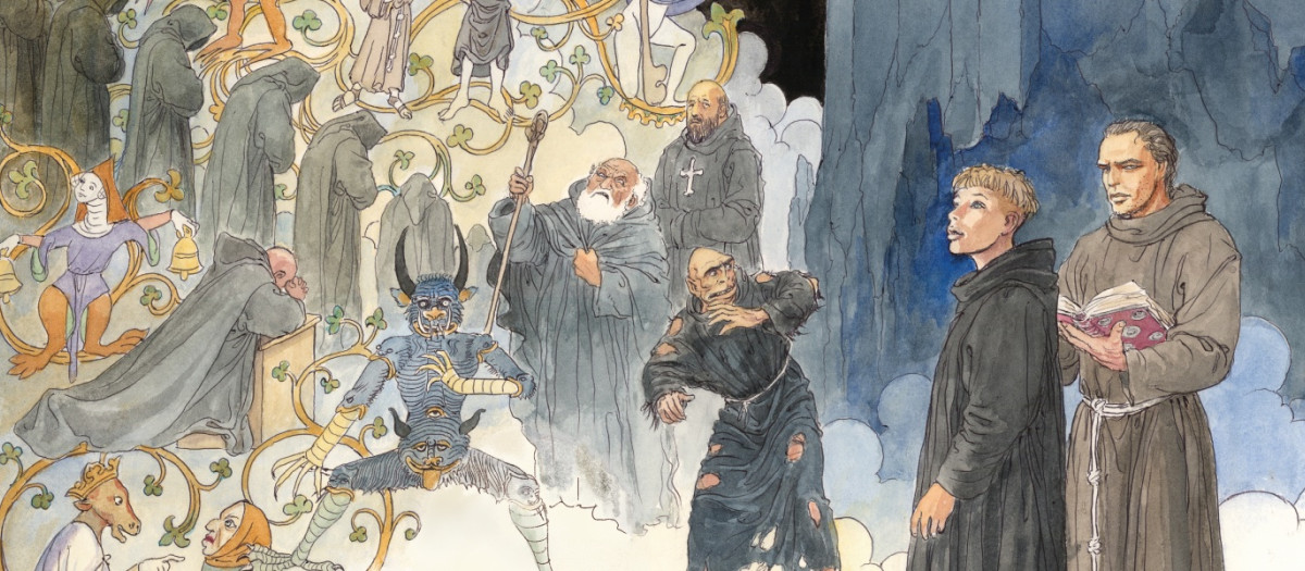 Detalle de la portada de la adaptación de 'El nombre de la rosa' realizada por Milo Manara, una de las estrellas del salón