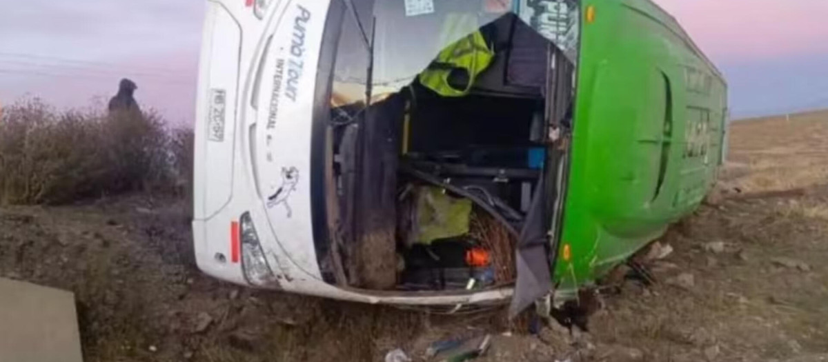 Imagen del autobús accidentado