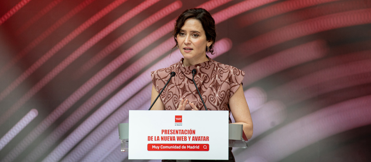 La presidenta de la Comunidad de Madrid, Isabel Díaz Ayuso