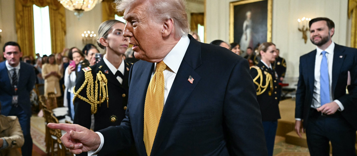 Donald Trump, presidente de los Estados Unidos en un acto en la Casa Blanca