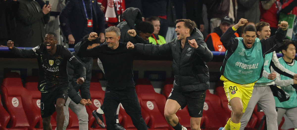 Luis Enrique celebra el pase del PSG a la final de la Champions