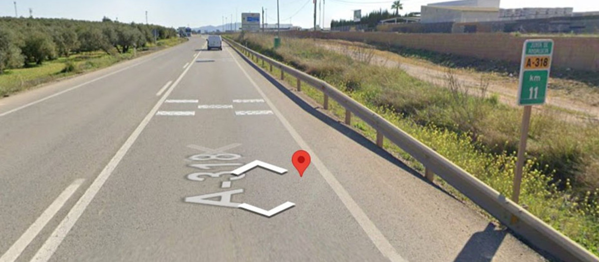 Zona del accidente en Puente Genil (Córdoba)