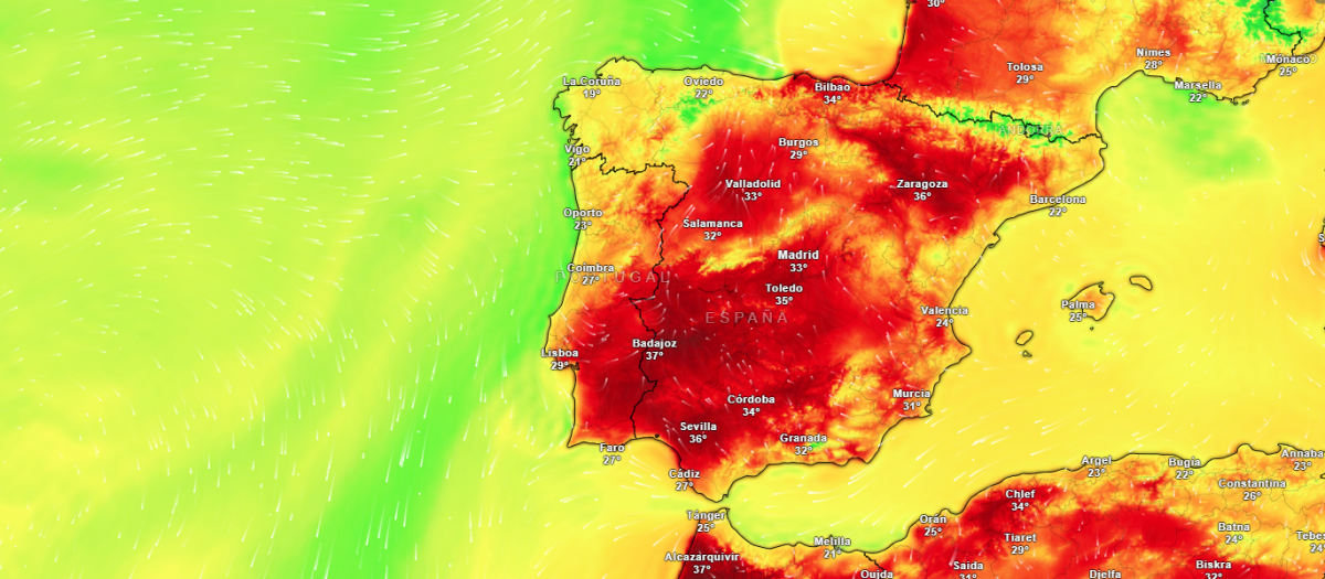 Temperaturas máximas para el próximo viernes