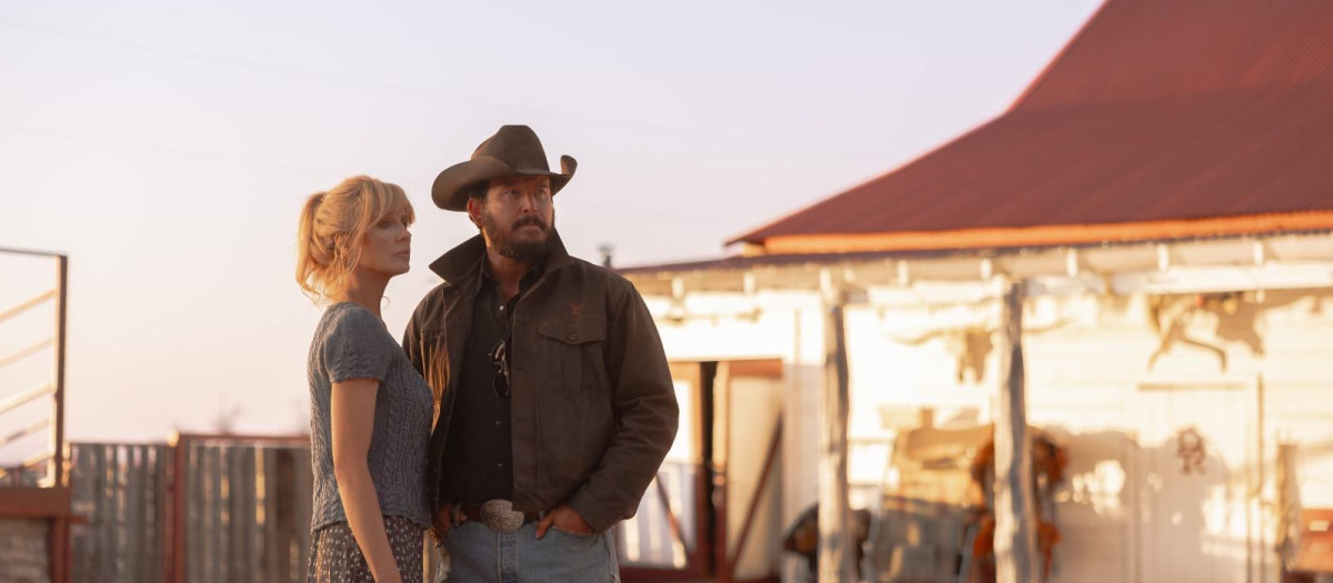Los actores Kelly Reilly y Cole Hauser en Rancho Dutton