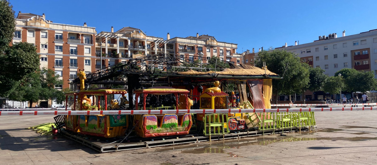 La atracción siniestrada en la plaza del Zoco