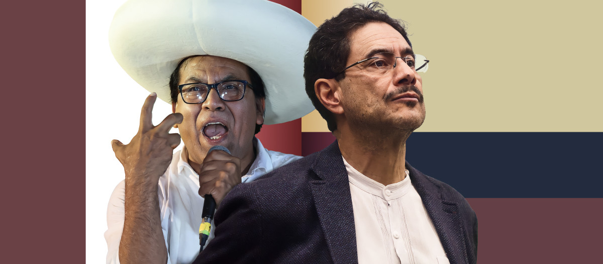 Roberto Sánchez, candidato presidencial peruano e Iván Cepeda, candidato presidencial colombiano