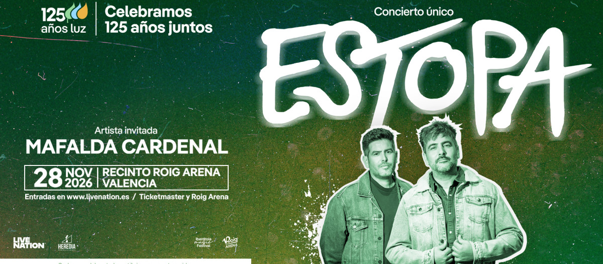 Imagen del cartel promocional del concierto de Estopa en el Roig Arena