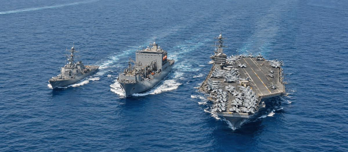 Grupo de ataque del portaviones USS Nimitz desplegado en el Caribe