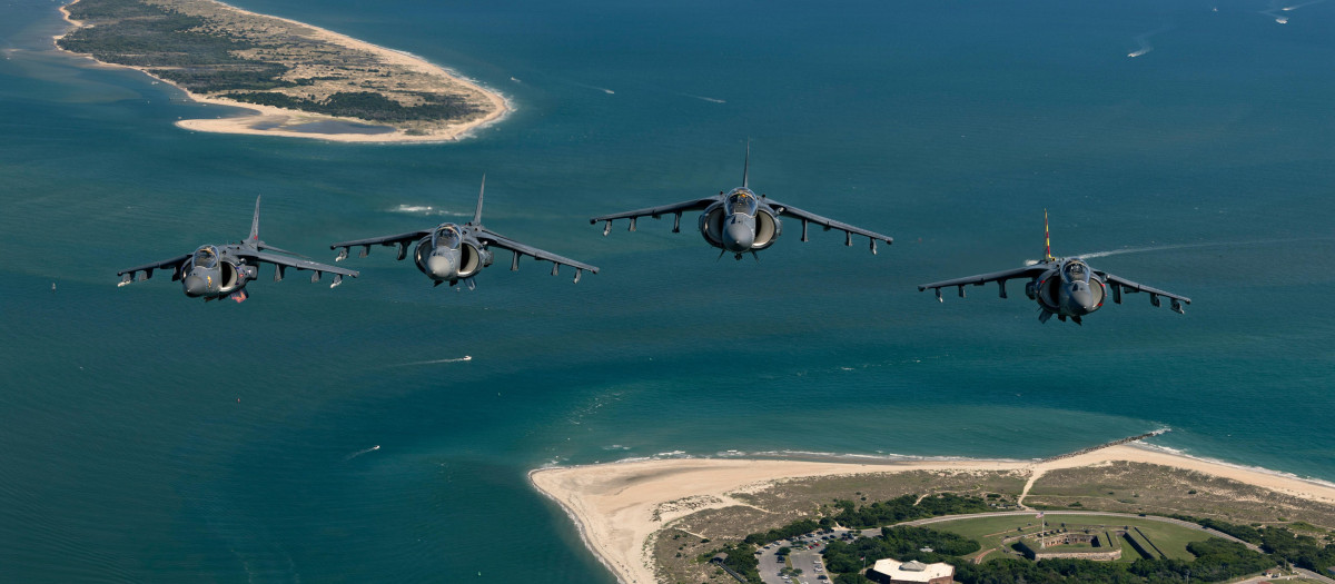 Cazas AV-8B Harrier II del Cuerpo de Marines de Estados Unidos