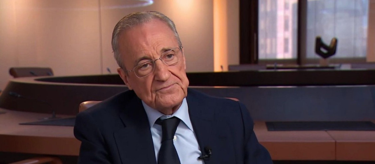 Florentino Pérez, durante su entrevista con RTVE