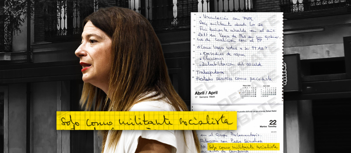La 'fontanera' Leire Díez y algunas de sus notas manuscritas