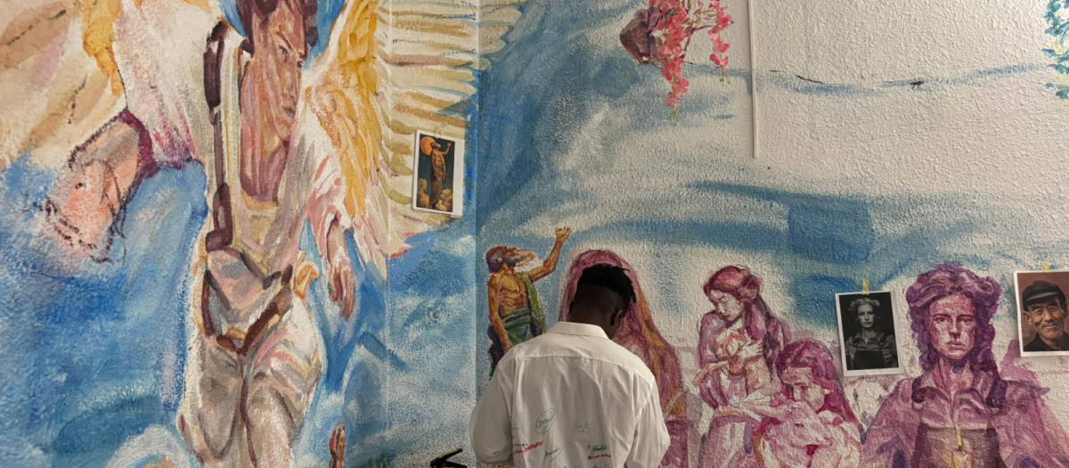 Mural del Buen Pastor en la iglesia de Sant Jaume