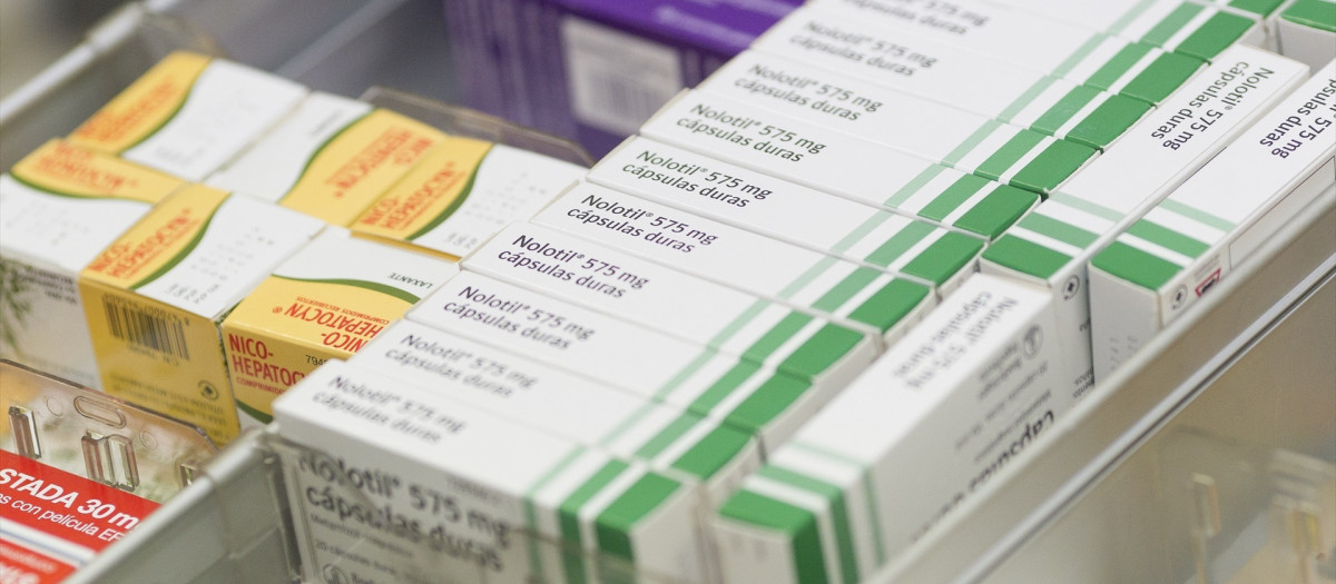 Medicamentos en una farmacia