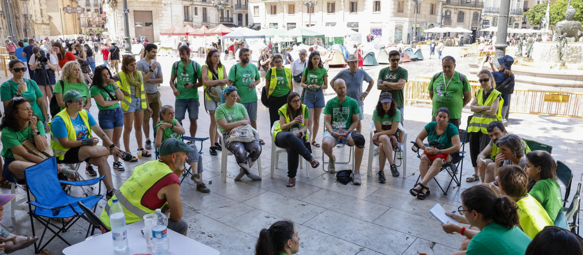 Imagen tomada este martes durante la huelga educativa en la Comunidad Valenciana