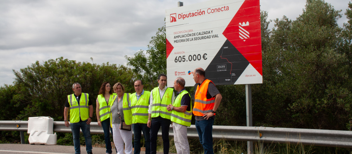Visita a las obras de mejora de la seguridad vial de la carretera CV-213