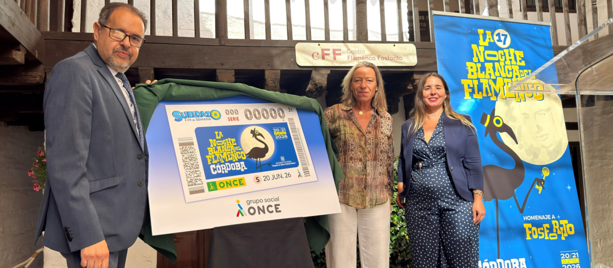 Presentación del cupón de la ONCE dedicado a la Noche Blanca del Flamenco de Córdoba