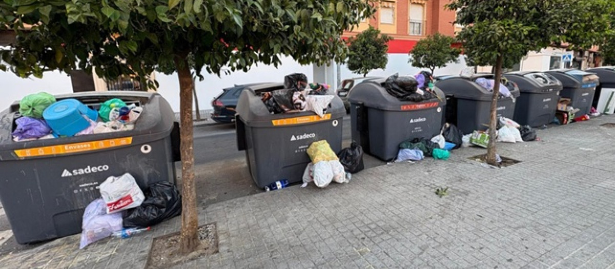 Contenedores de Sadeco en una calle de Córdoba