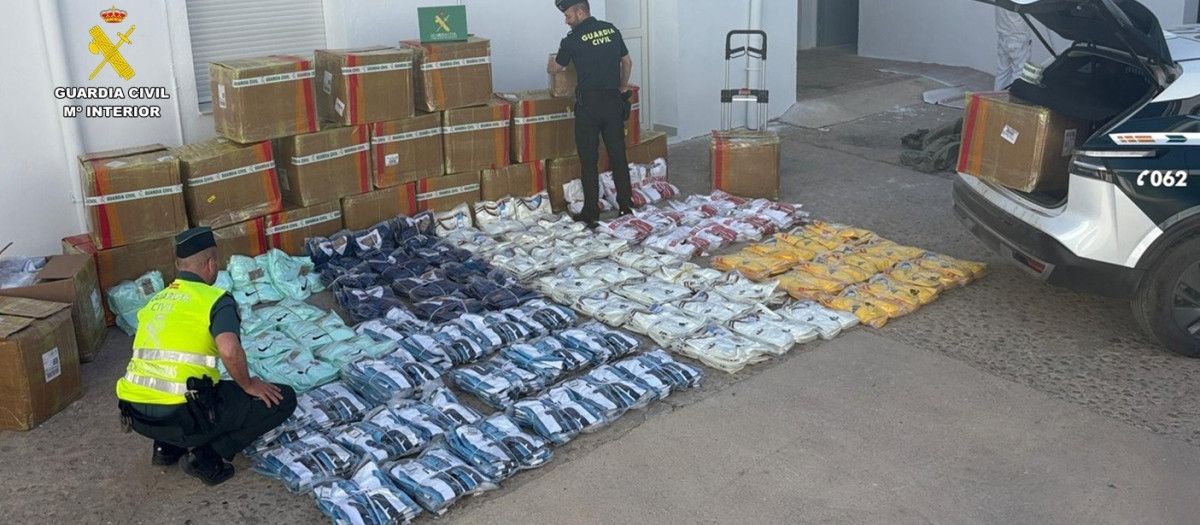 Materiales incautados durante el operativo